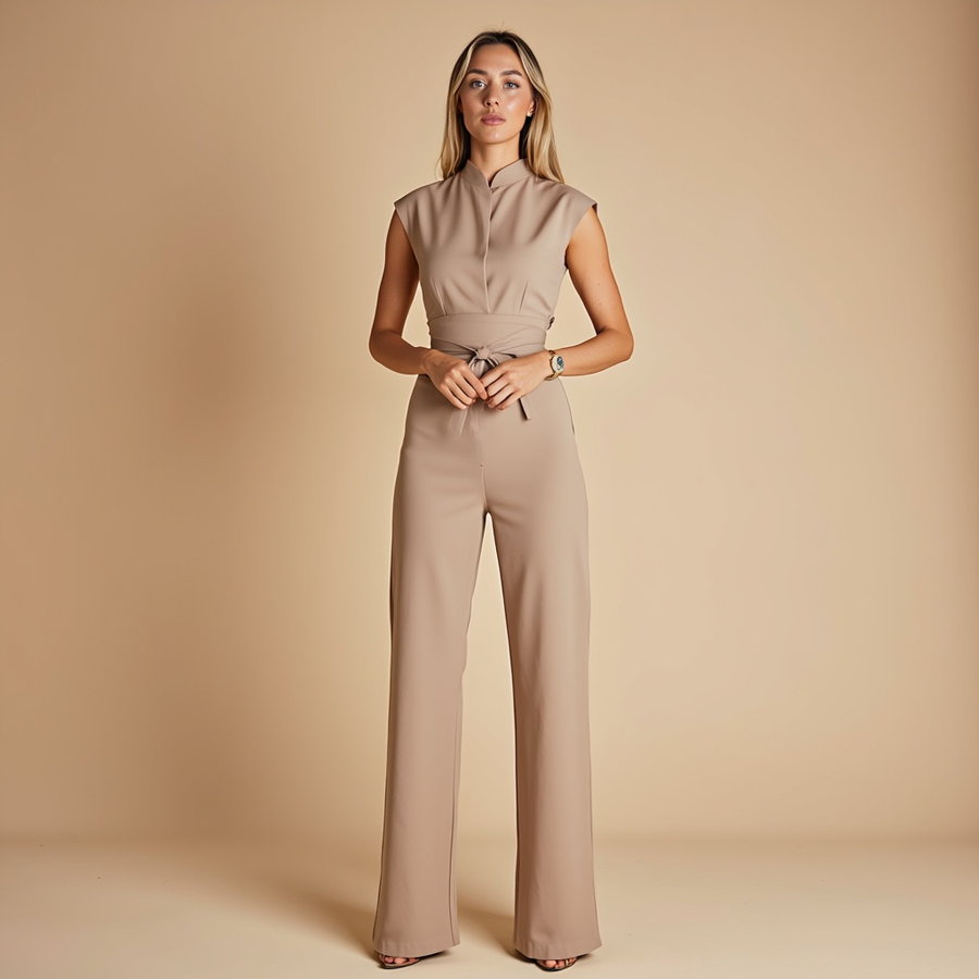 Kyanna | Sleeveless Belted Wide Leg Jumpsuit