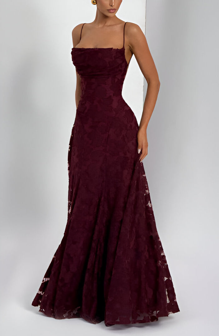 Alona | Floral Textured Strappy Maxi Dress