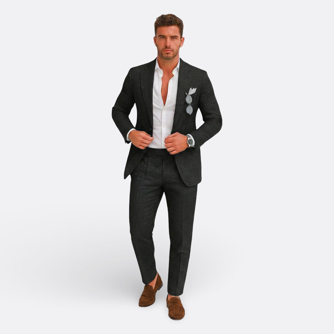 Jedson | Linen Blend Suit Set With Blazer
