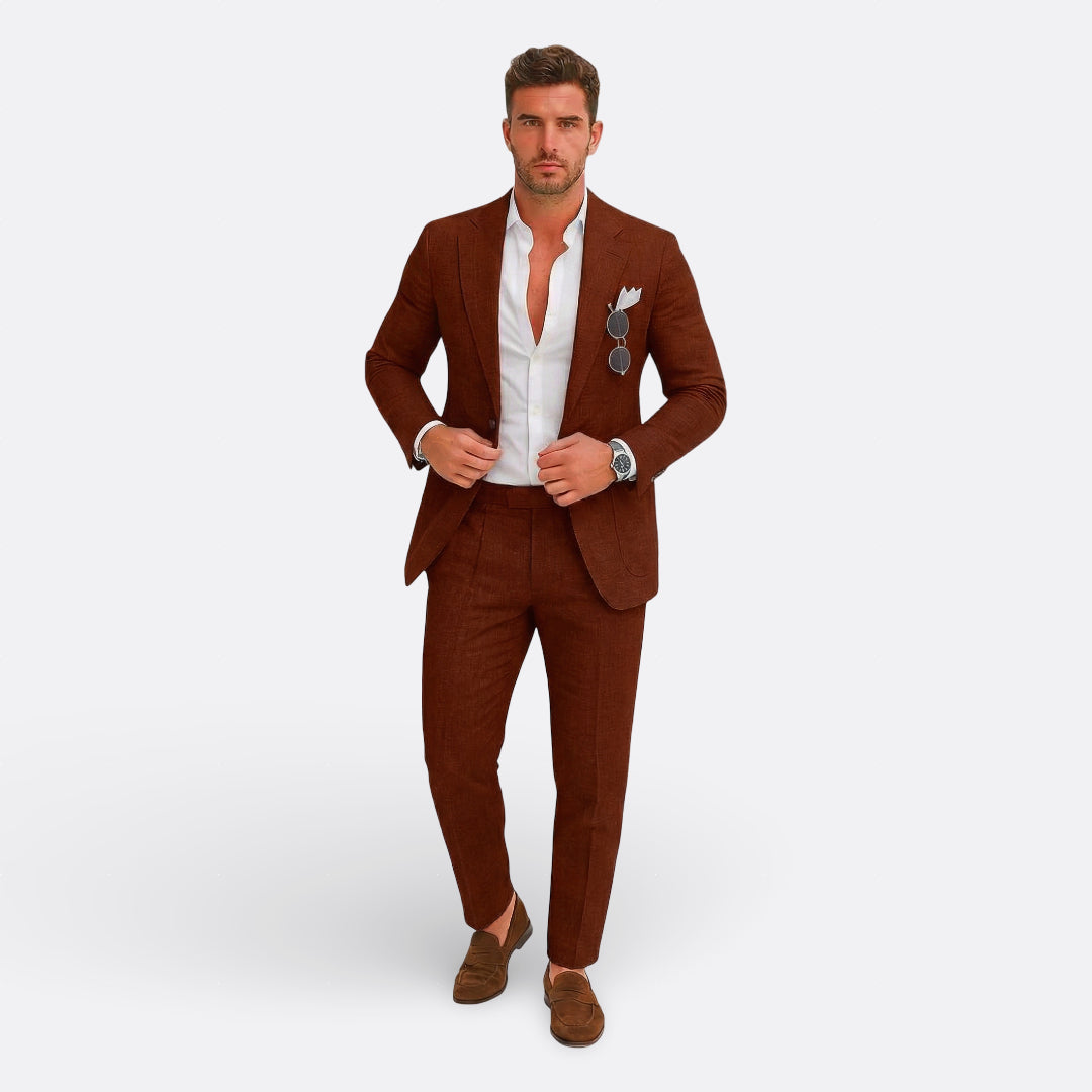 Jedson | Linen Blend Suit Set With Blazer