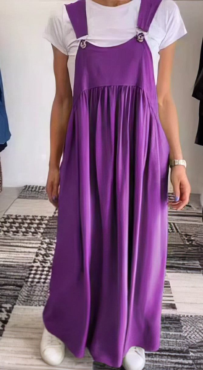 Marleen | Strappy Maxi Dress with Gathered Loose Fit