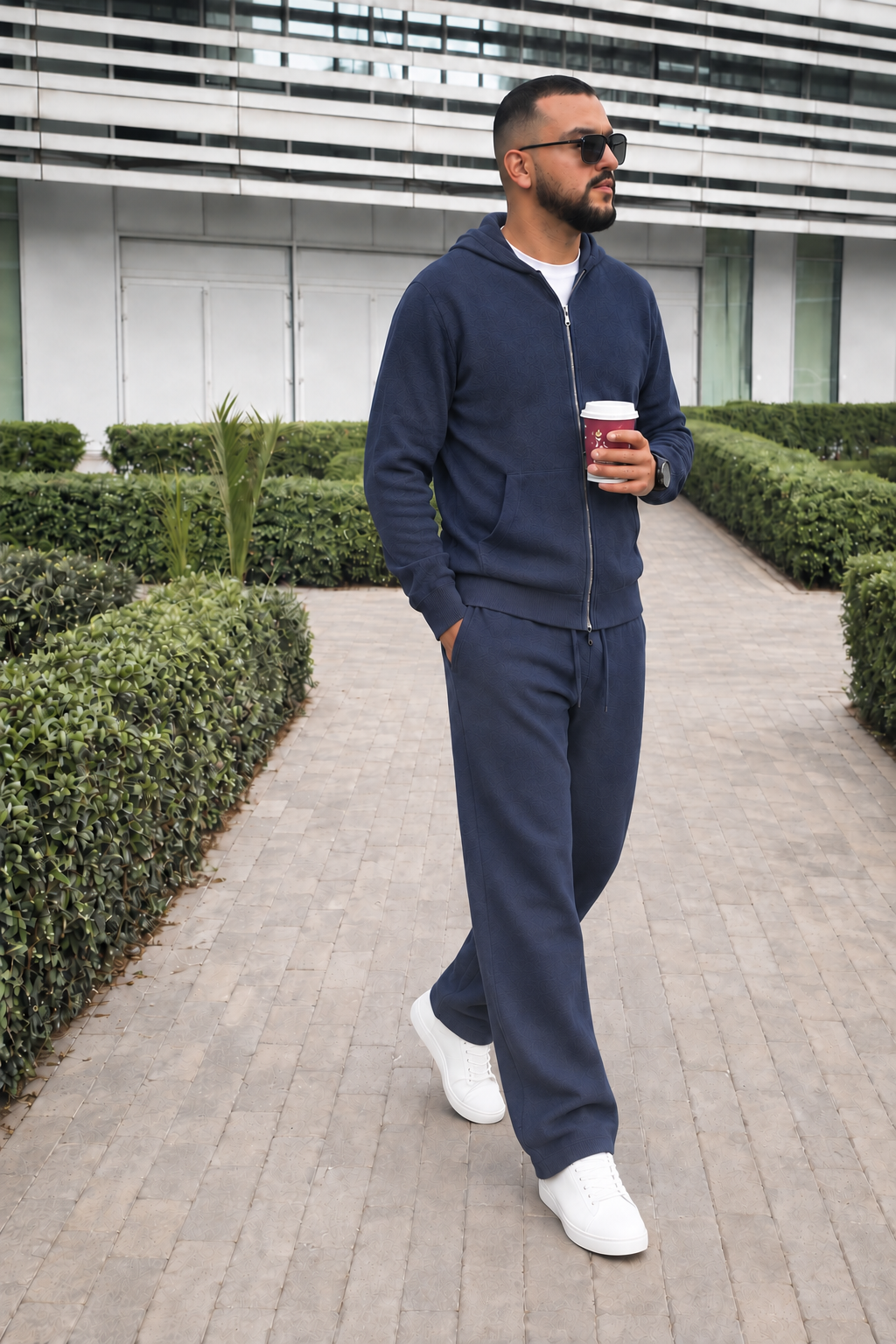 Jonathan | Tracksuit with Zip Hoodie and Straight Trousers