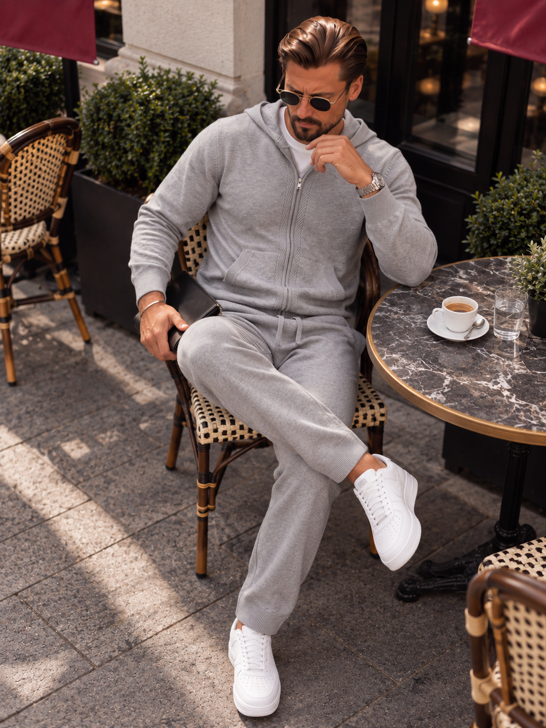 Jonathan | Tracksuit with Zip Hoodie and Straight Trousers