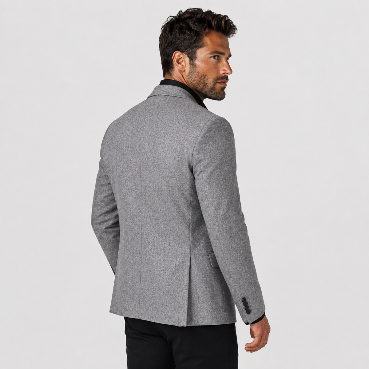 Odilon | Blazer with Notched Lapels and Textured Pattern