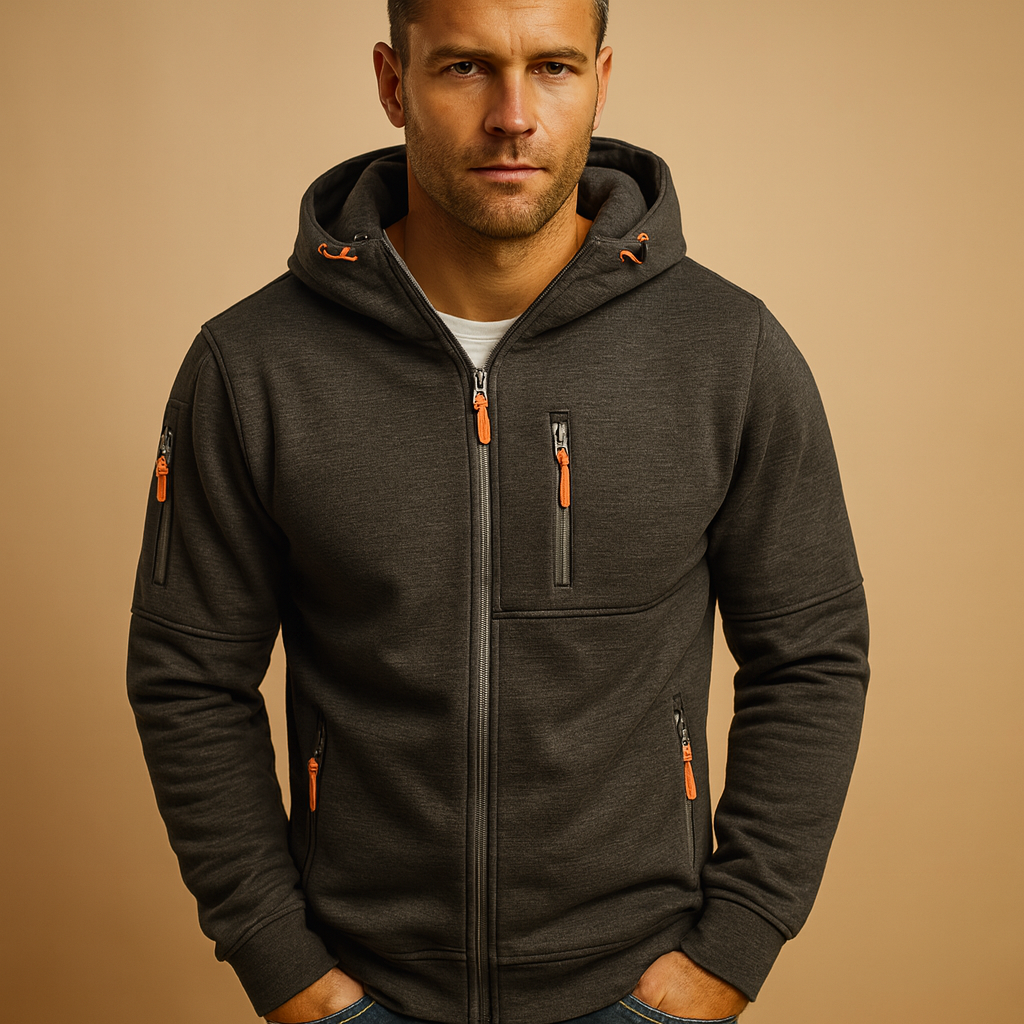Alex | Hooded Zip-Up Hoodie with Pockets