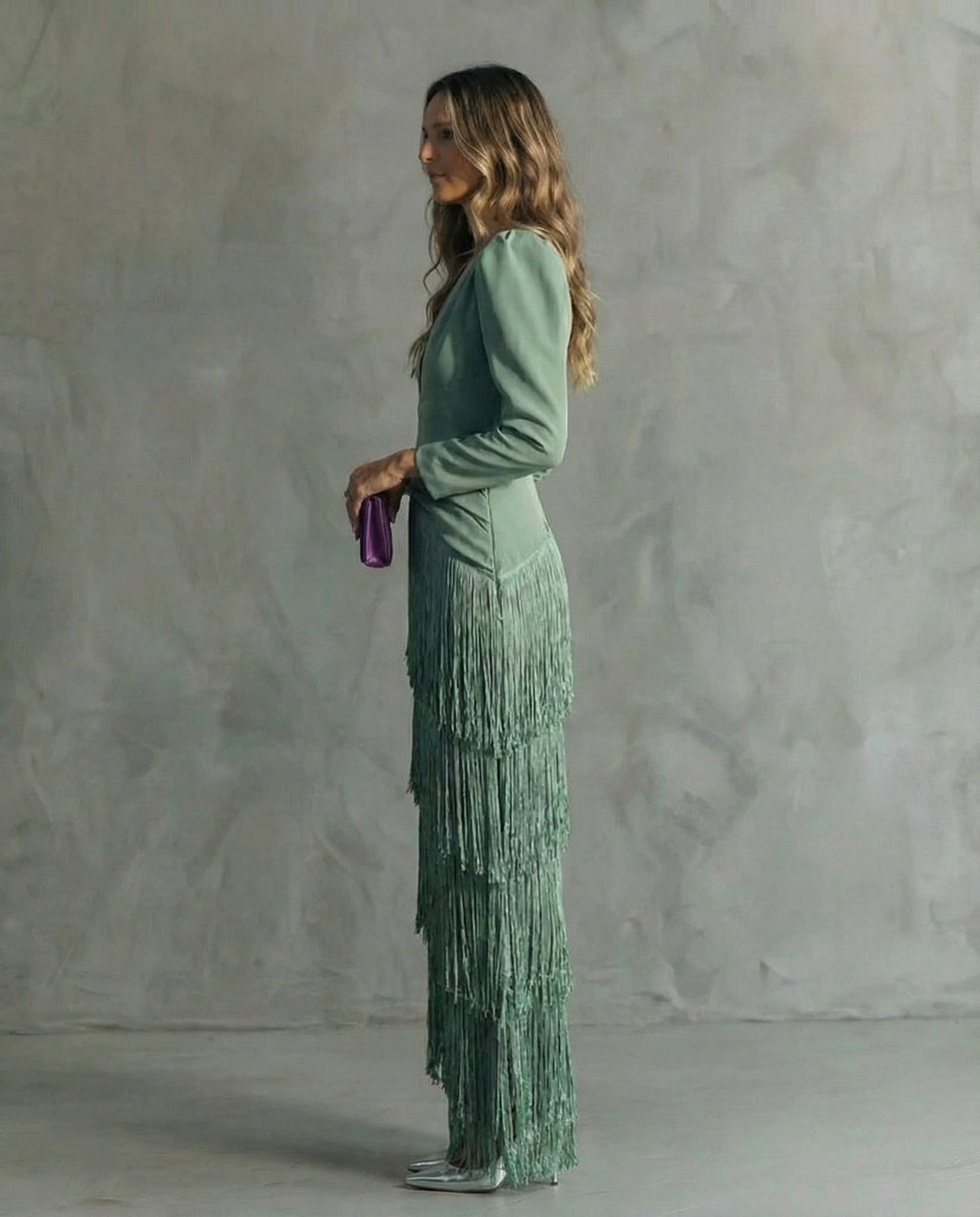 Nipuni  | Fringe Tassel V Neck Maxi Dress