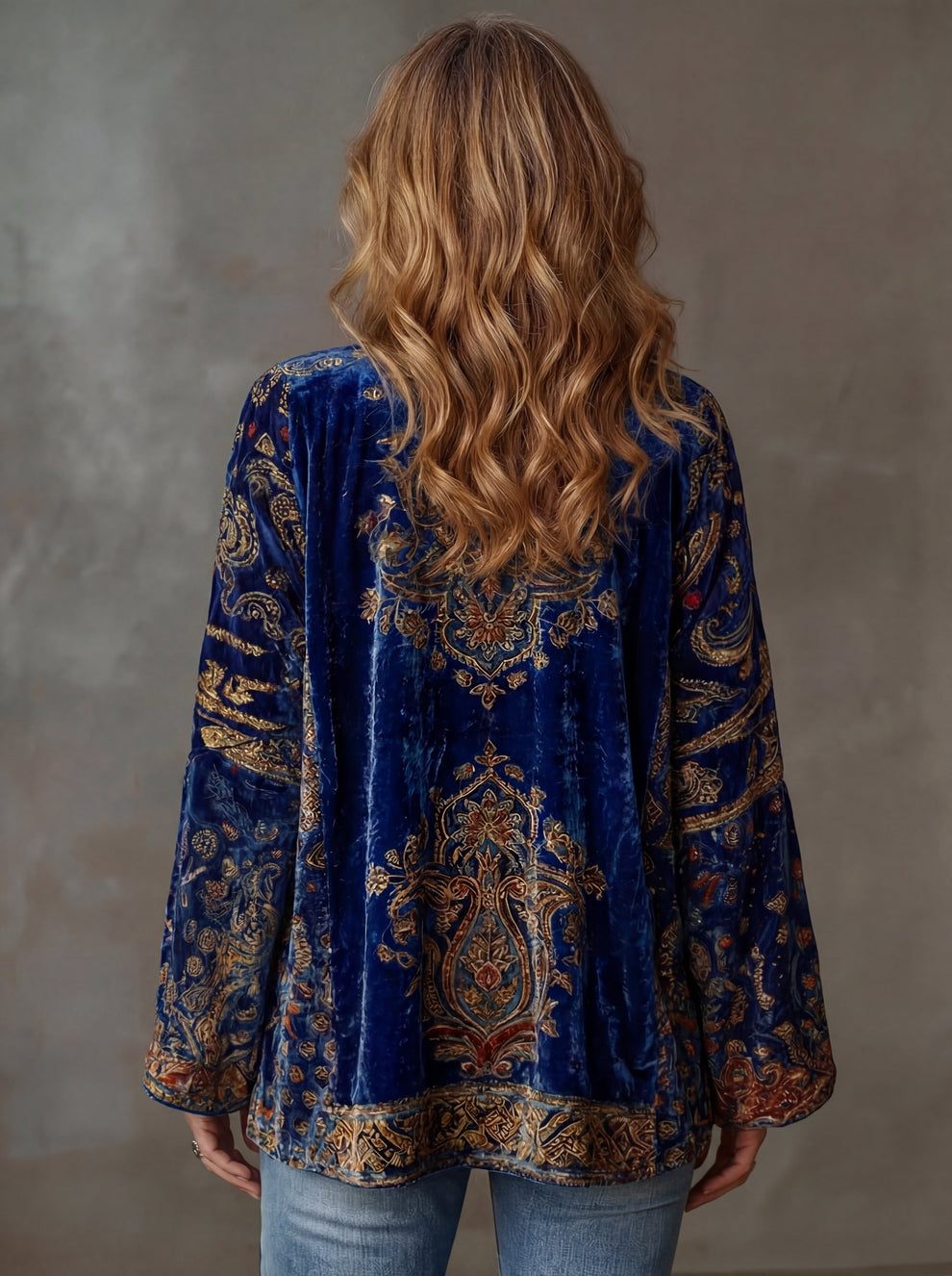 Elyska  | Boho Velvet Kimono Jacket
