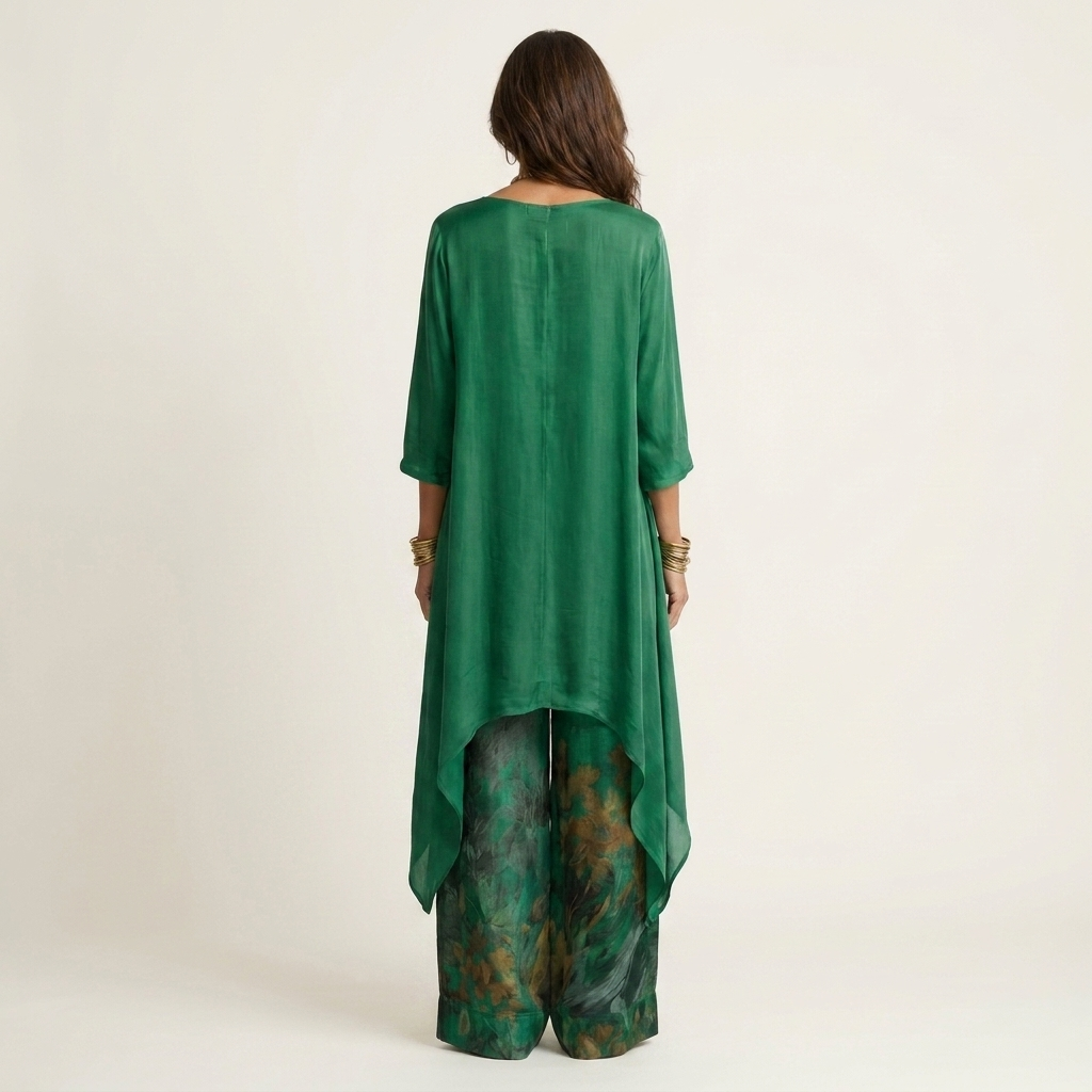 Ainan - Two Piece Asymmetric Tunic Trouser Set