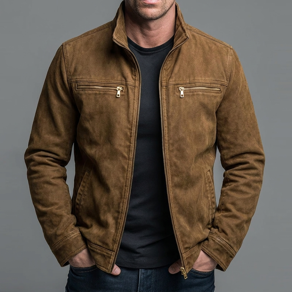 Narick | Denim-Style Jacket with Zip Pockets and Collar