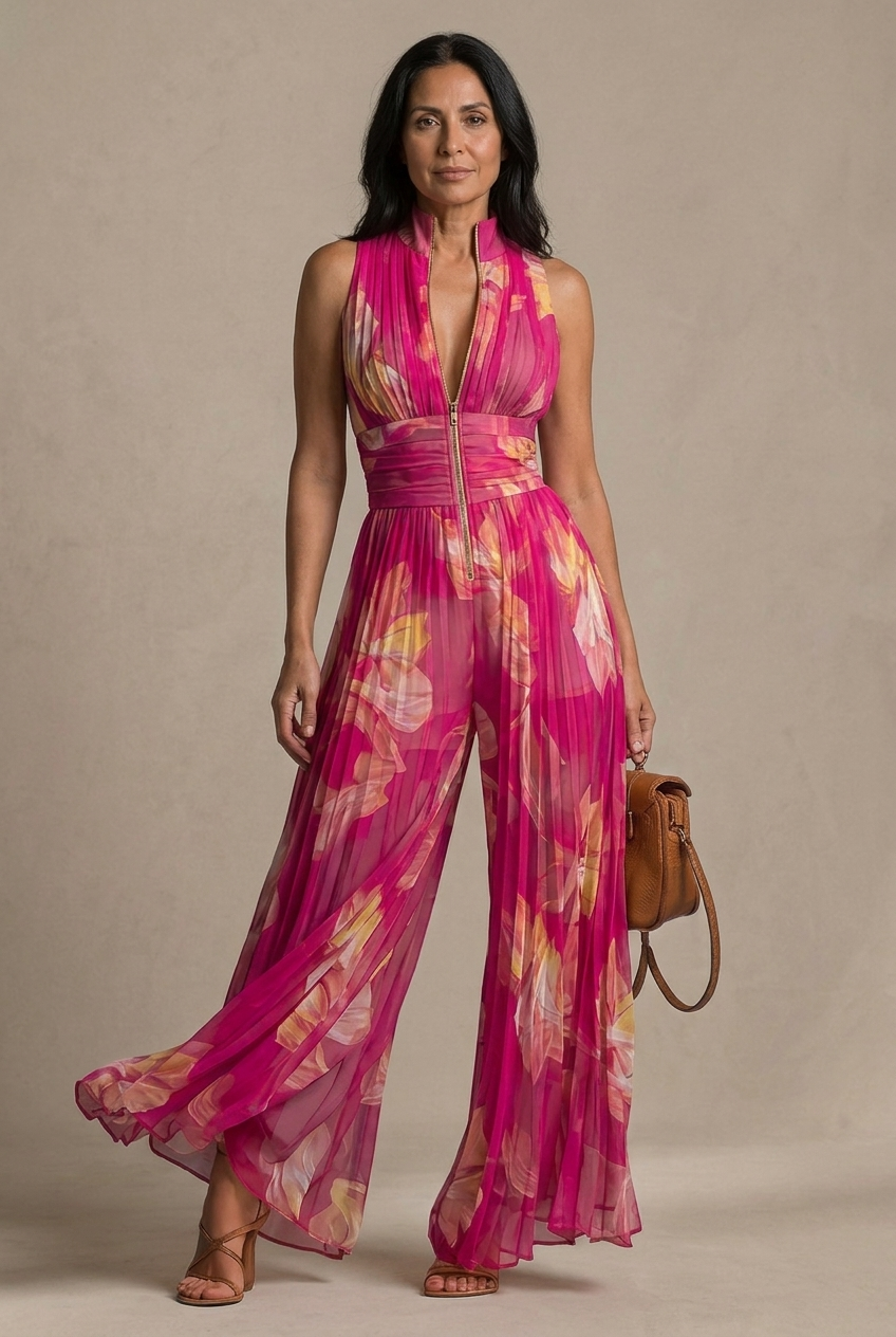 Lamai | Floral Print Sleeveless Wide Leg Jumpsuit