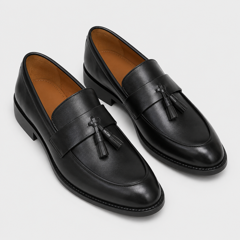 Leonides | Tassel Loafers with Low Block Heels