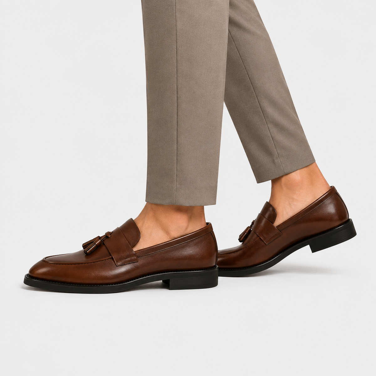 Leonides | Tassel Loafers with Low Block Heels
