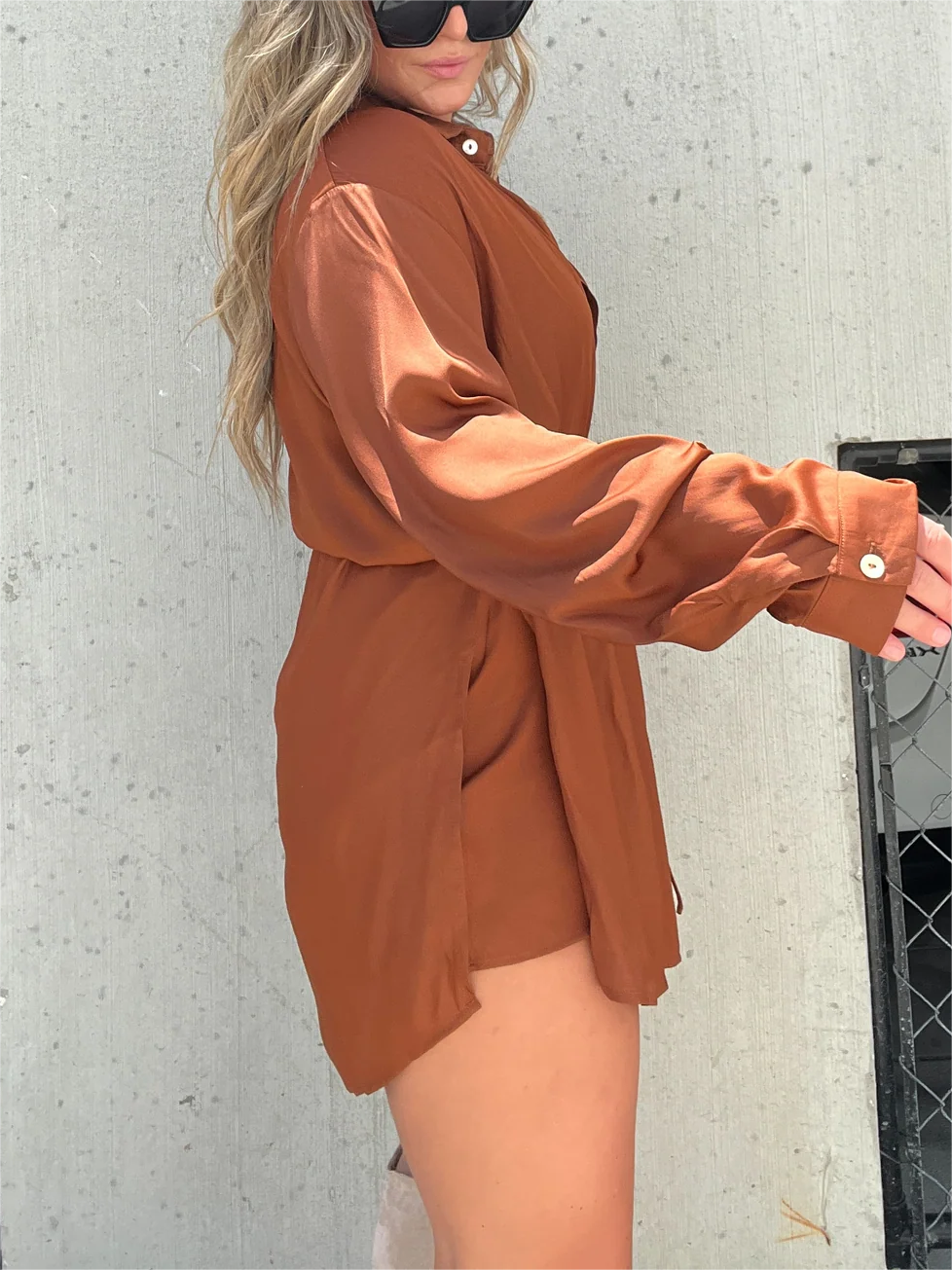 Giulia | Collared Long Sleeve Shirt and Shorts Set