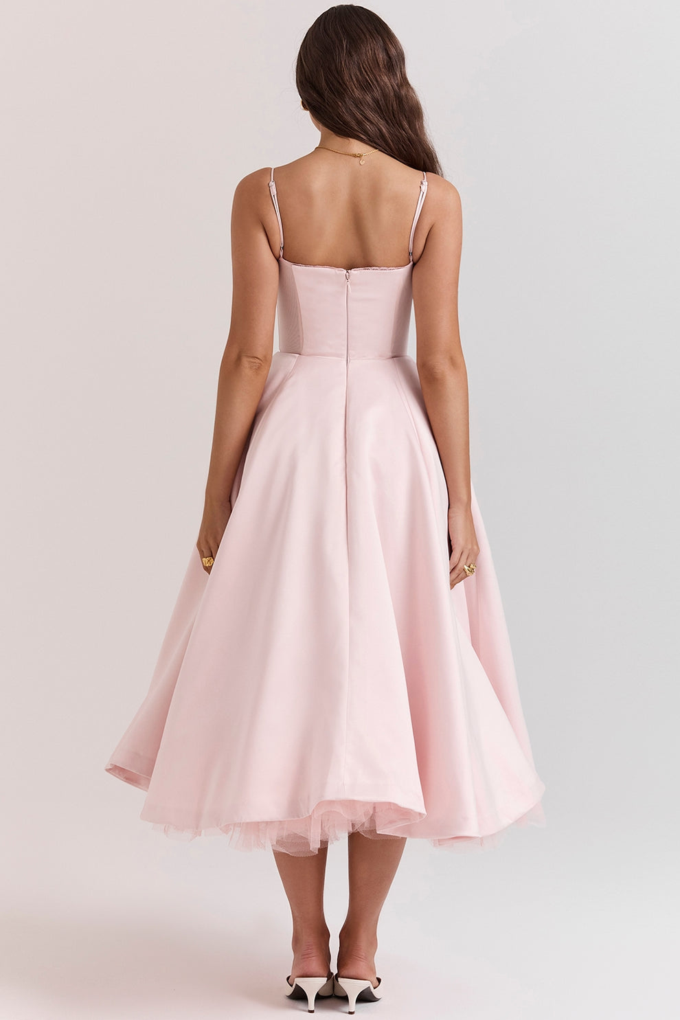 Arestina | Strappy Tulle Midi Dress