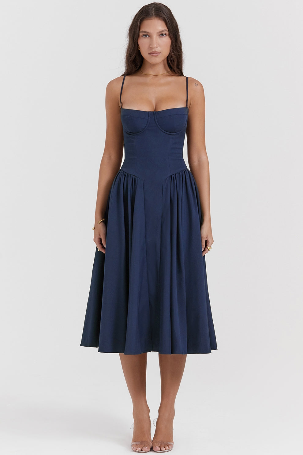 Maissa | Midi Dress with Sweetheart Neckline
