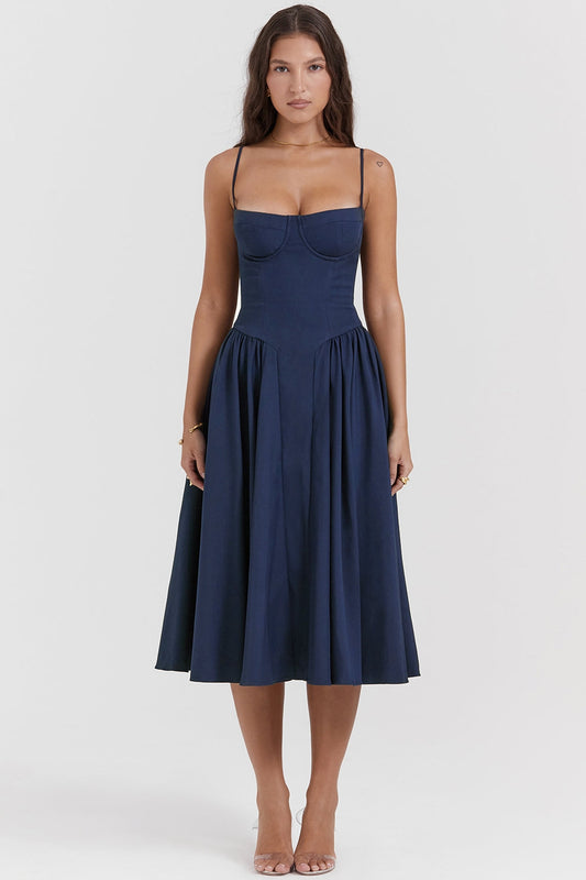 Maissa | Midi Dress with Sweetheart Neckline