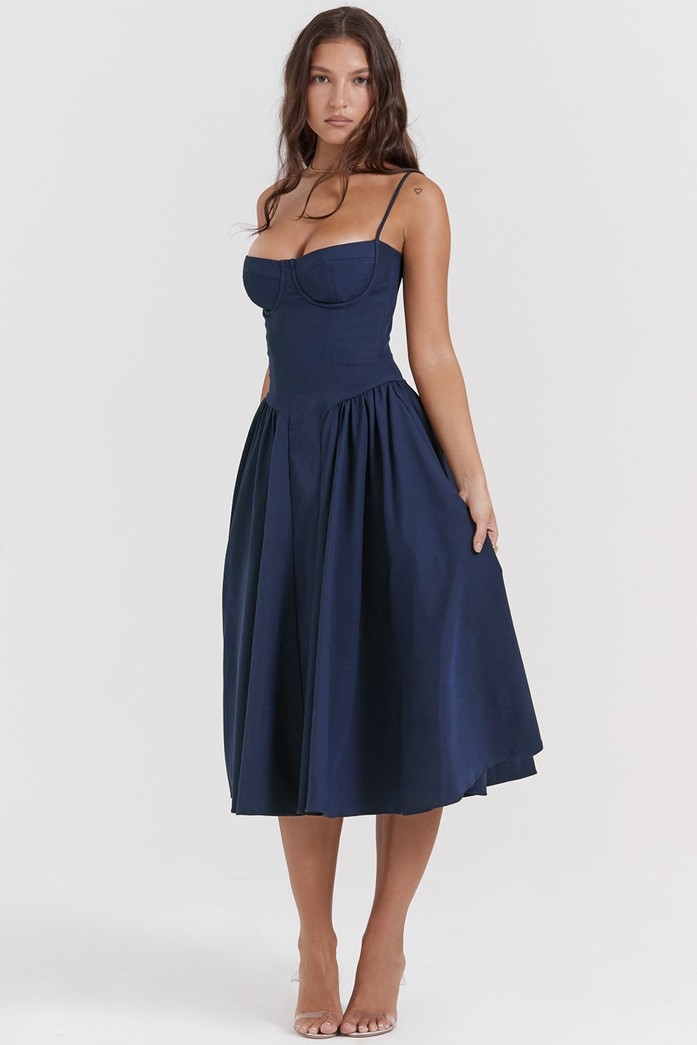 Maissa | Midi Dress with Sweetheart Neckline