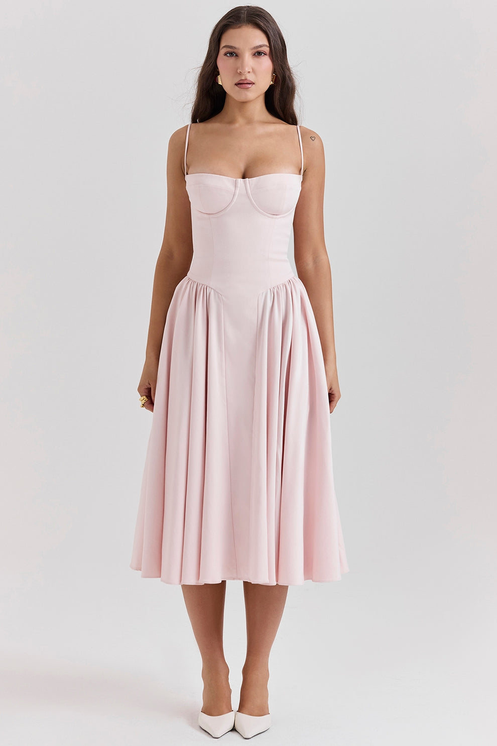 Maissa | Midi Dress with Sweetheart Neckline