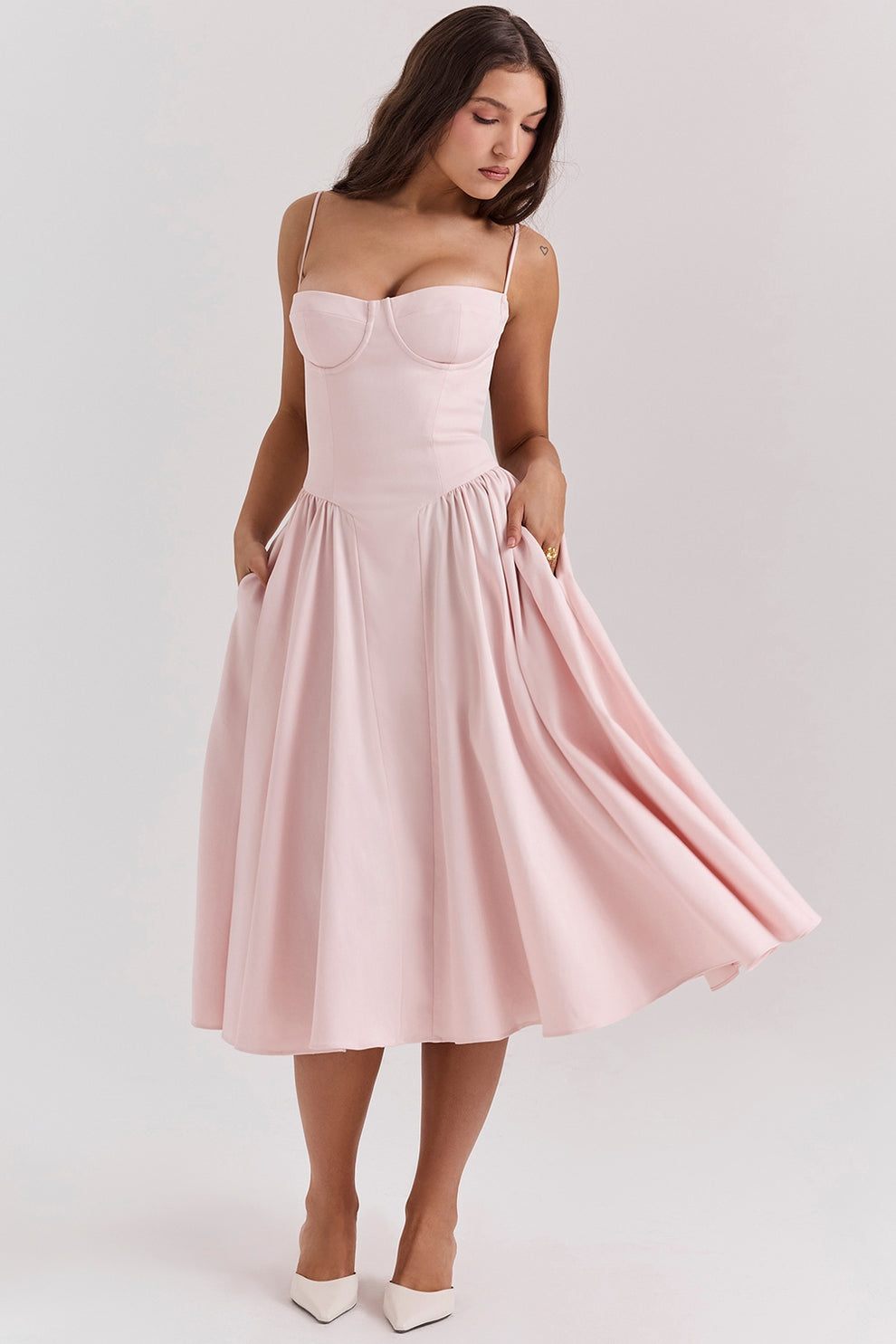 Maissa | Midi Dress with Sweetheart Neckline