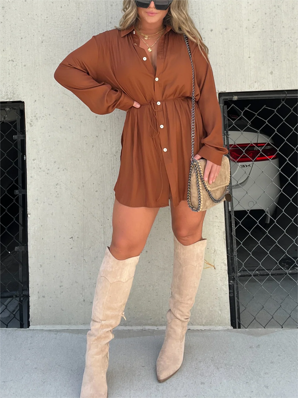 Giulia | Collared Long Sleeve Shirt and Shorts Set