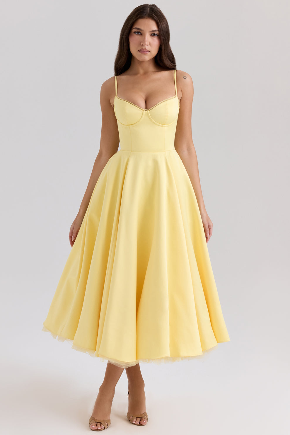 Arestina | Strappy Tulle Midi Dress