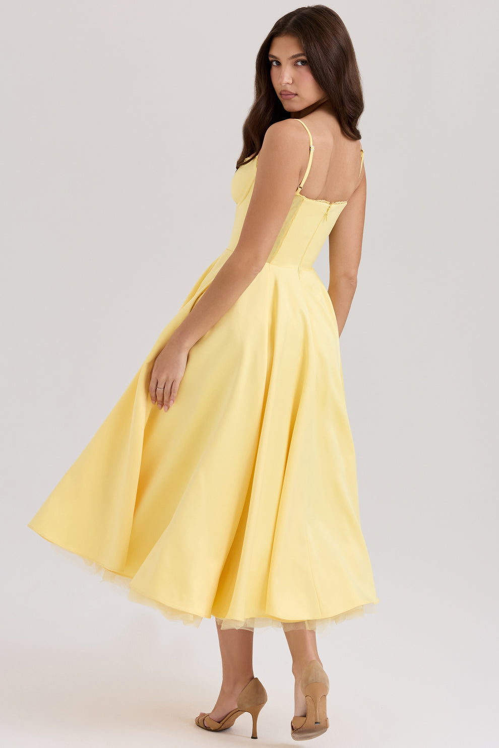 Arestina | Strappy Tulle Midi Dress