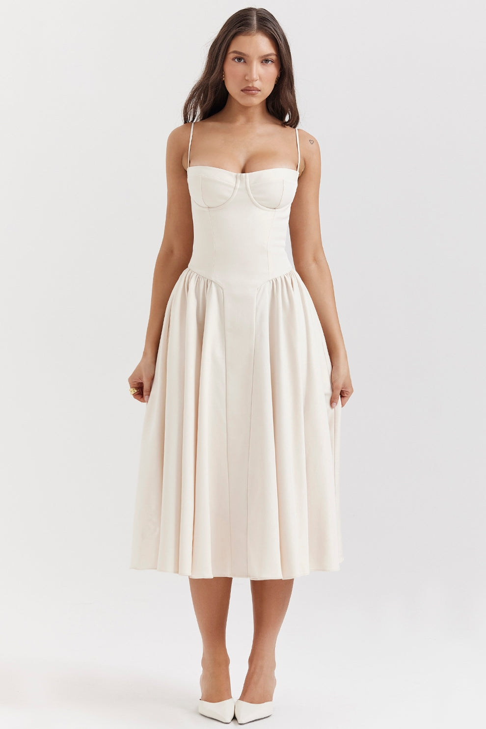 Maissa | Midi Dress with Sweetheart Neckline