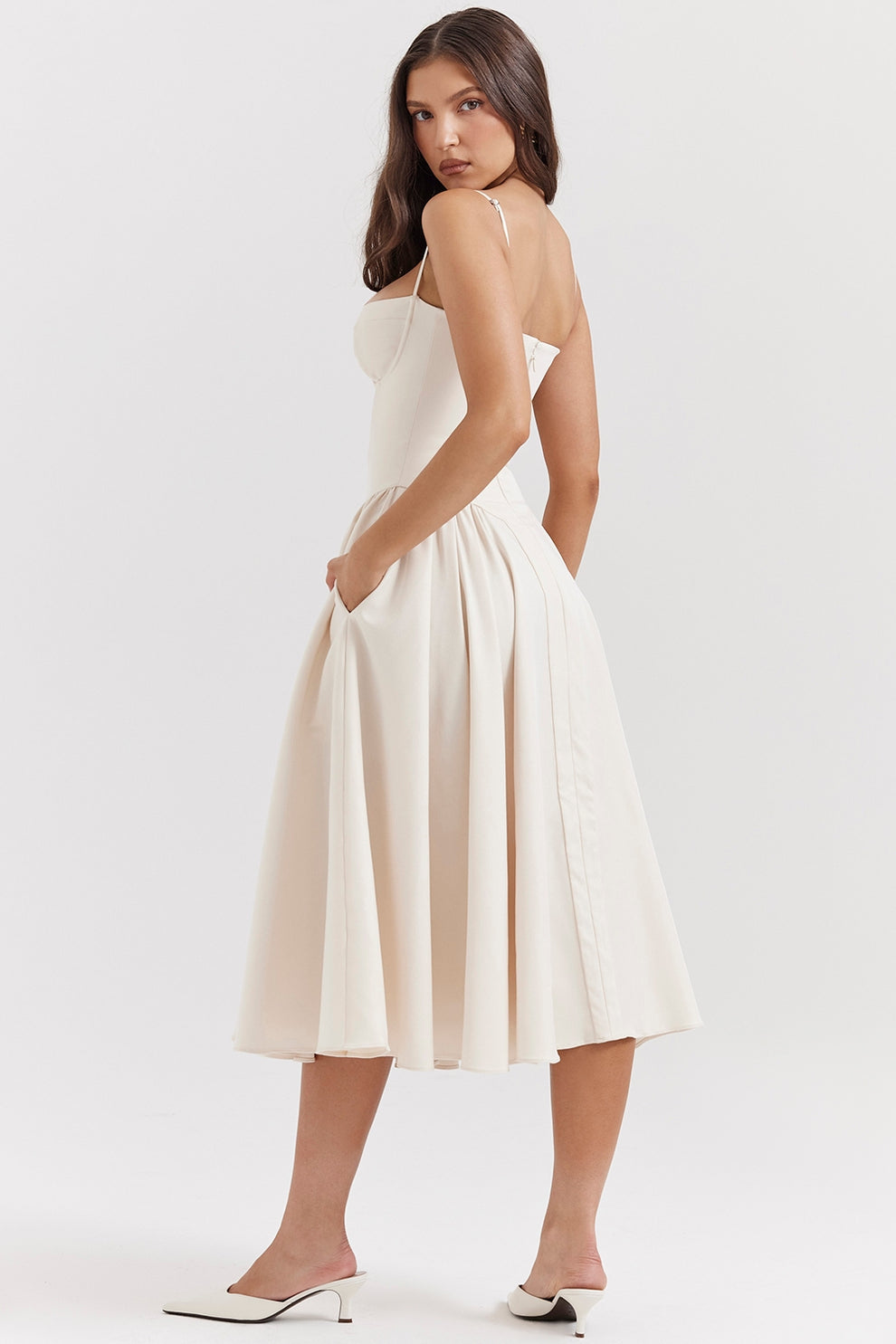 Maissa | Midi Dress with Sweetheart Neckline