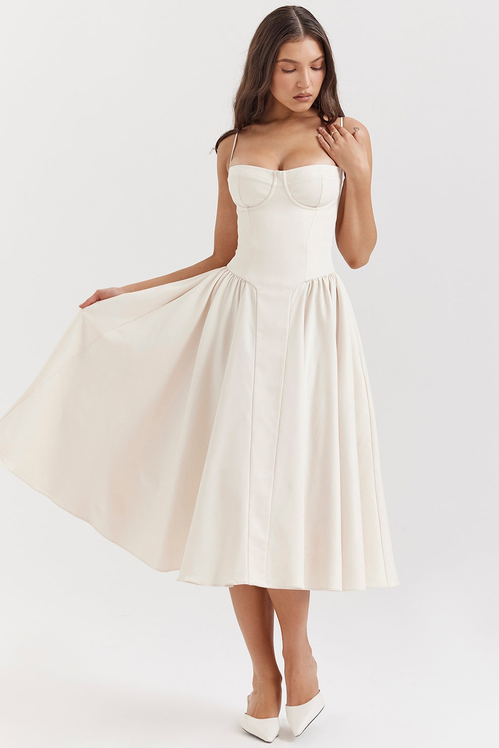 Maissa | Midi Dress with Sweetheart Neckline
