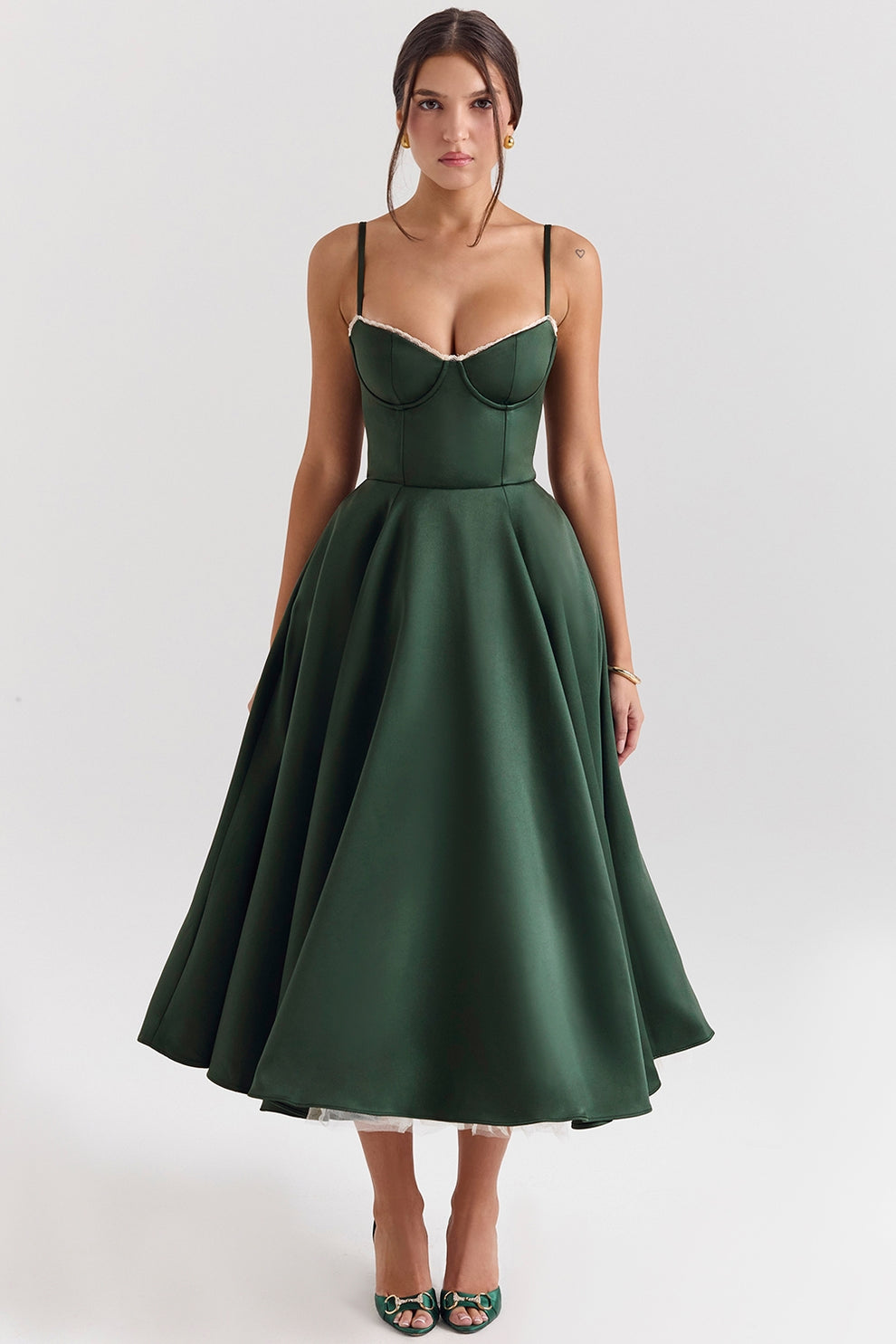 Arestina | Strappy Tulle Midi Dress