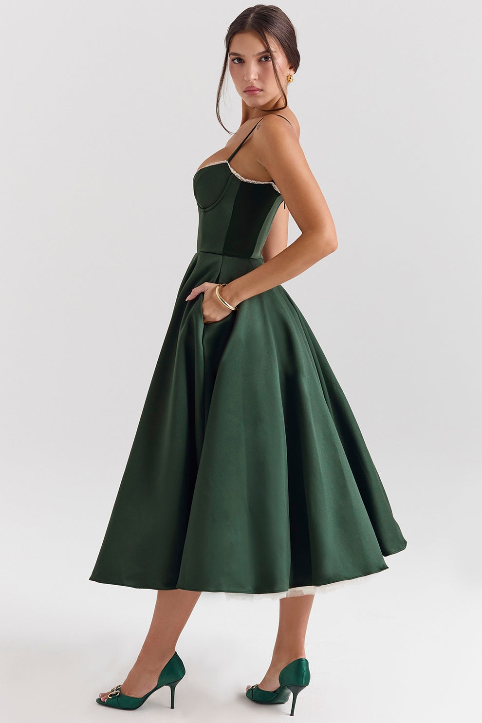 Arestina | Strappy Tulle Midi Dress
