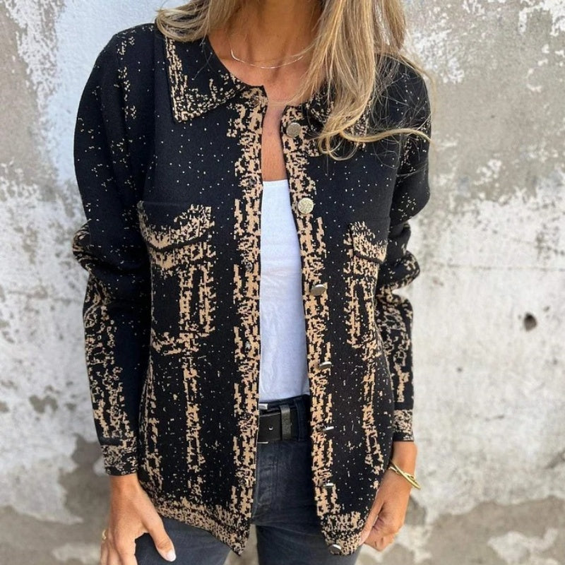 Ventra | Jacket with Abstract Pattern and Button Front
