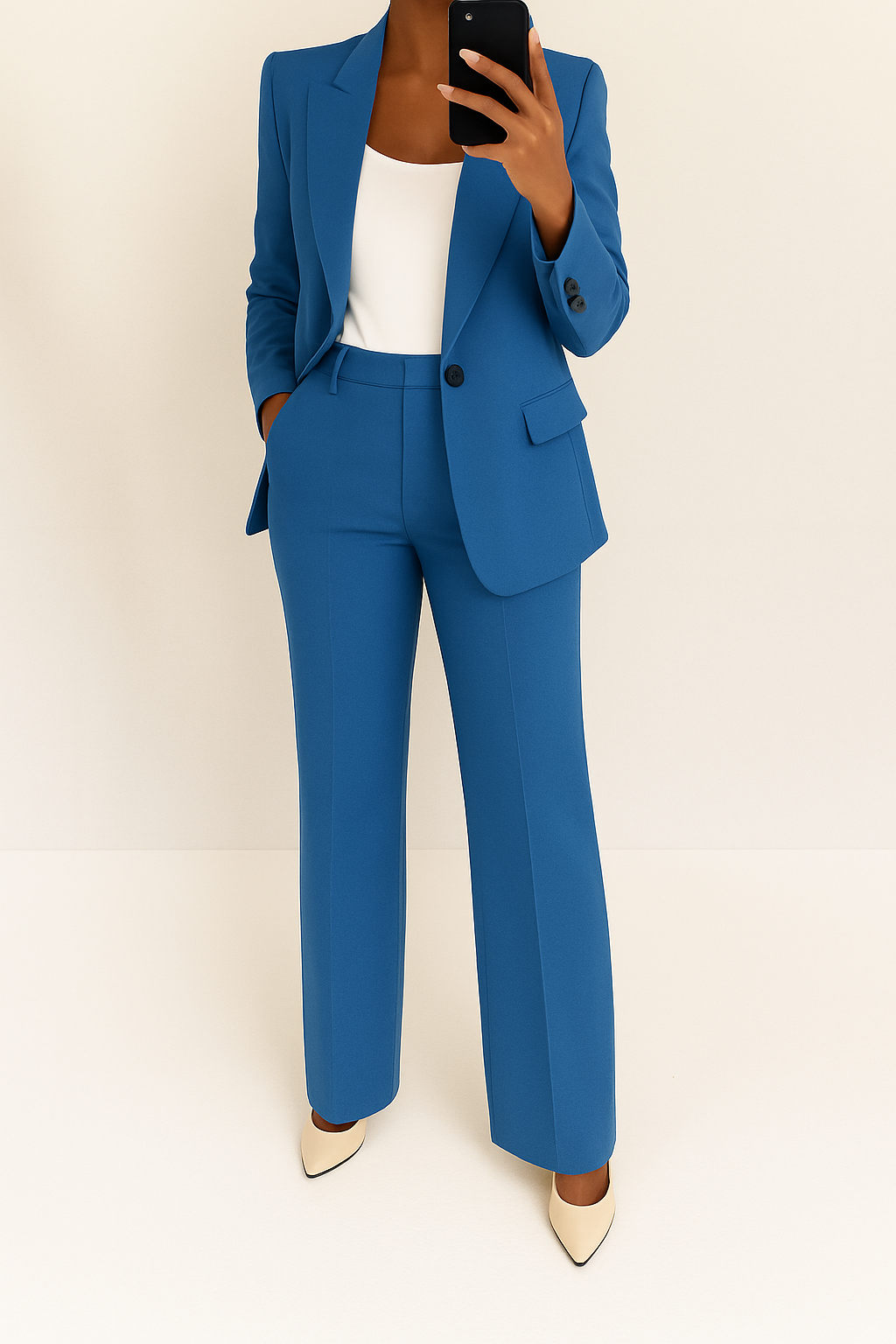 Becky | Pantsuit with Notched Lapels and Wide Legs