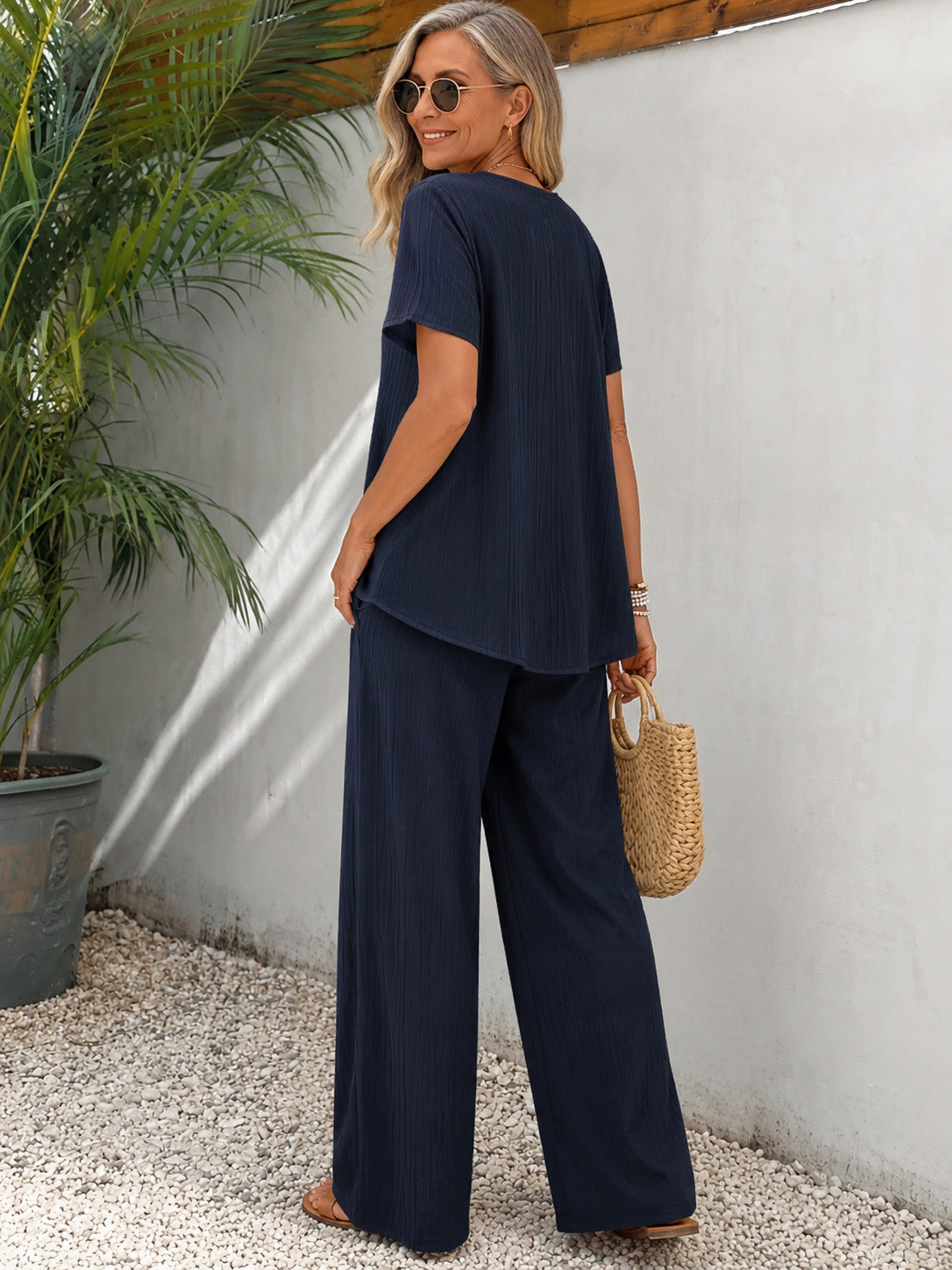 Amyrah - Two Piece Wide Leg Trouser Set