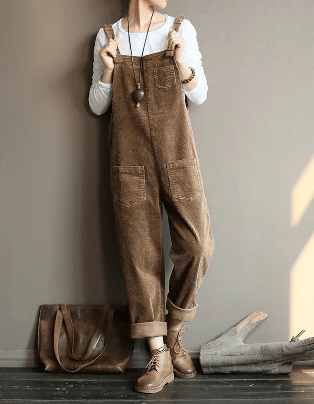 Samira | Textured Overalls with Patch Pockets