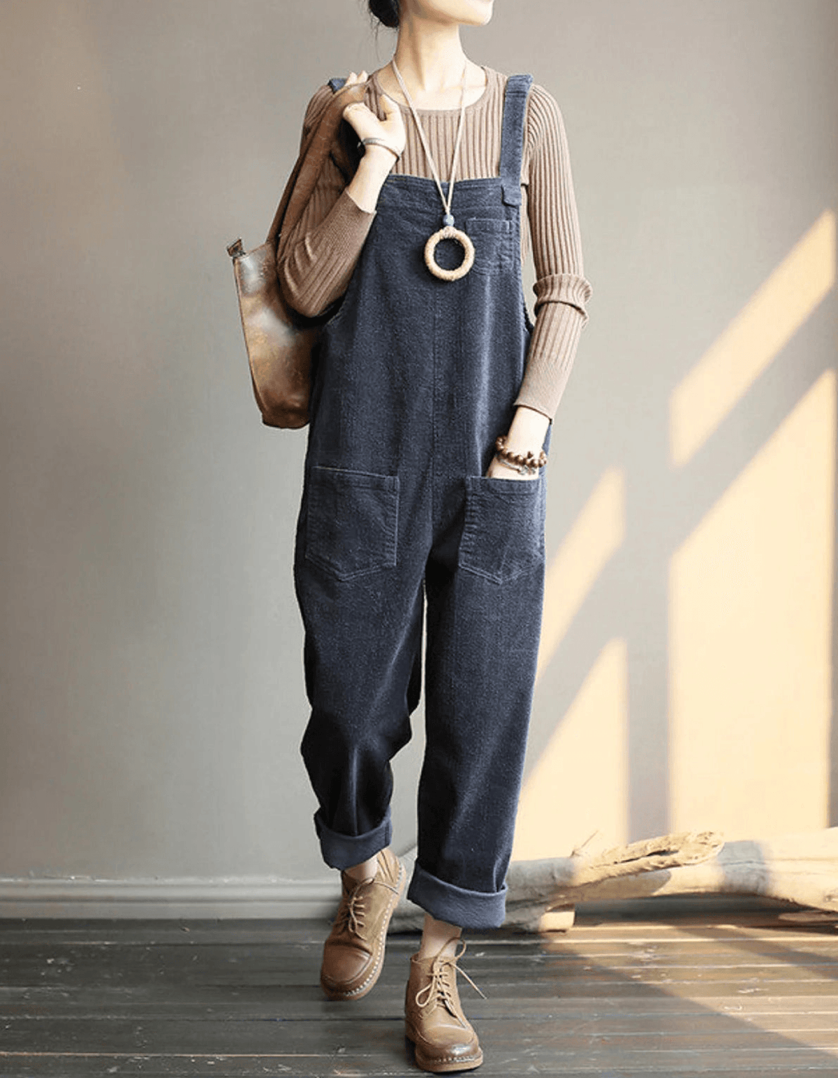 Samira | Textured Overalls with Patch Pockets