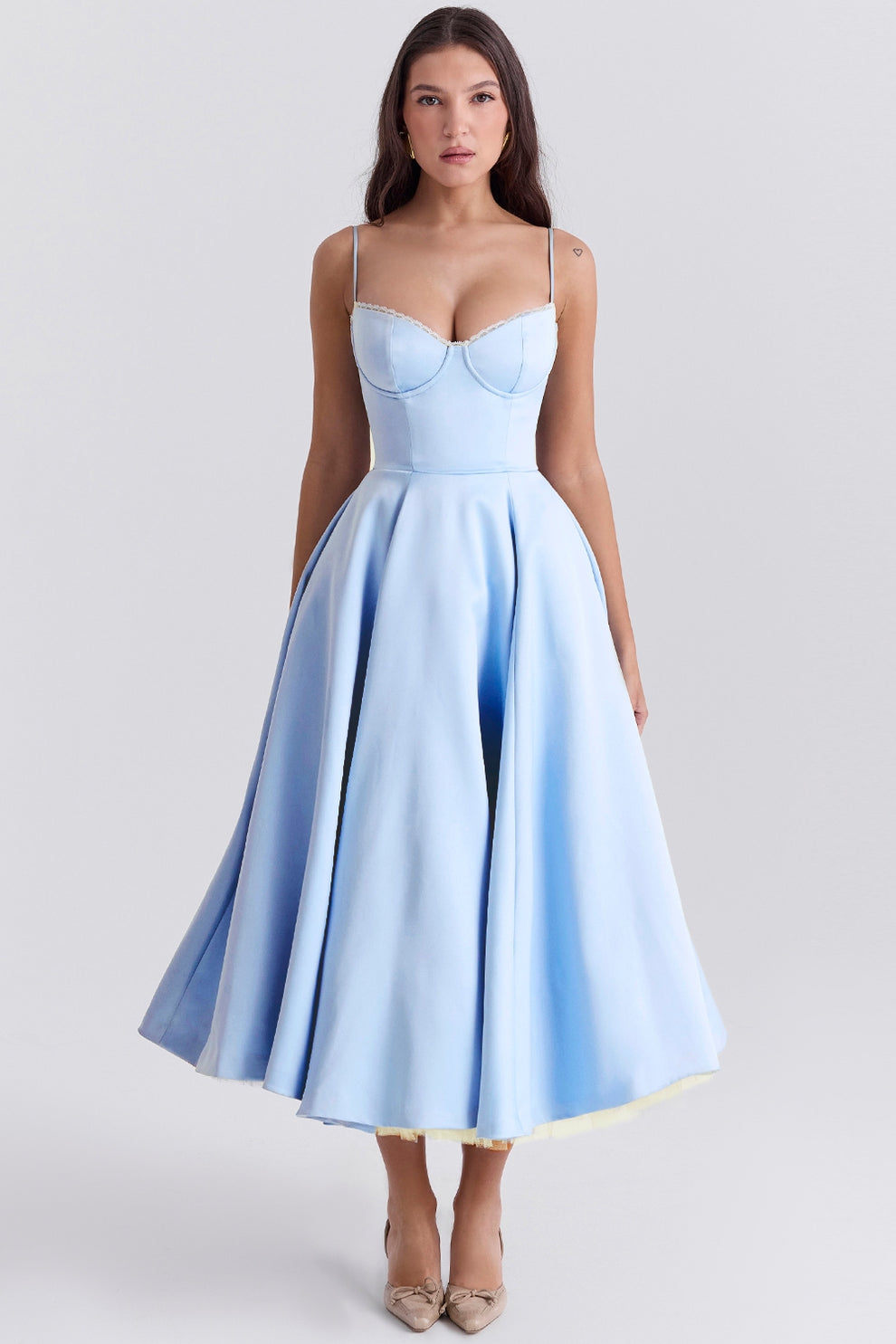 Arestina | Strappy Tulle Midi Dress
