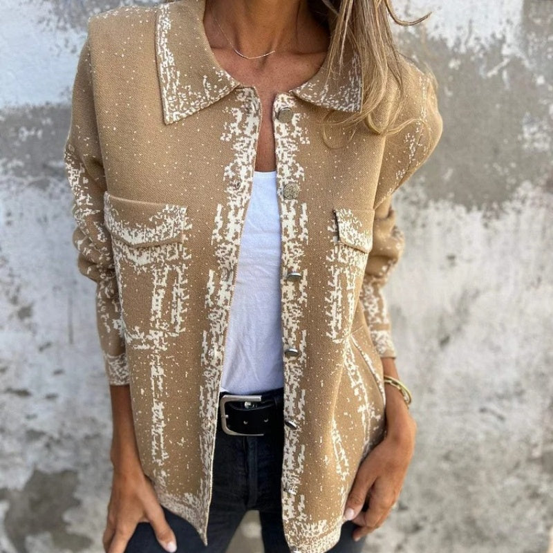 Ventra | Jacket with Abstract Pattern and Button Front