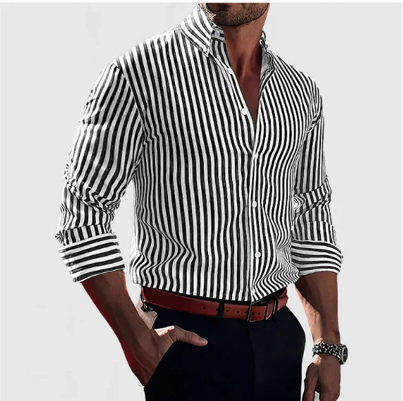Mormon | Striped Long Sleeve Mens Shirt