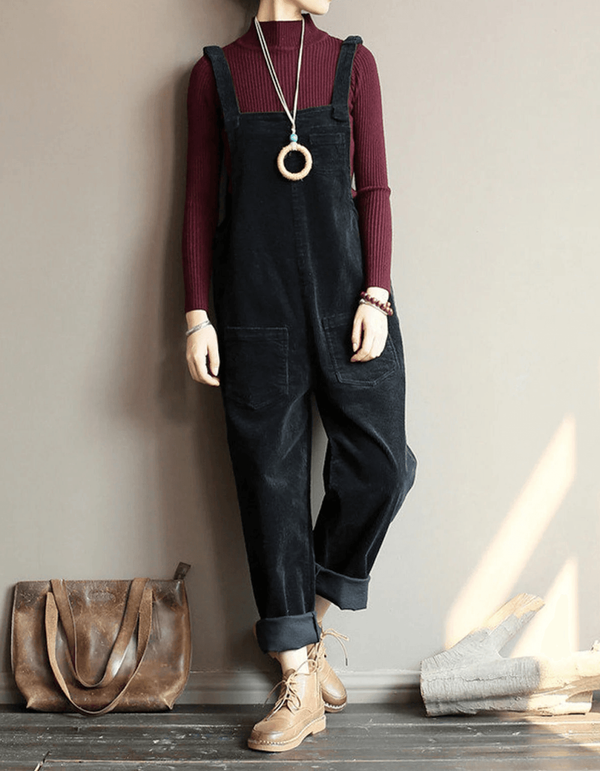 Samira | Textured Overalls with Patch Pockets