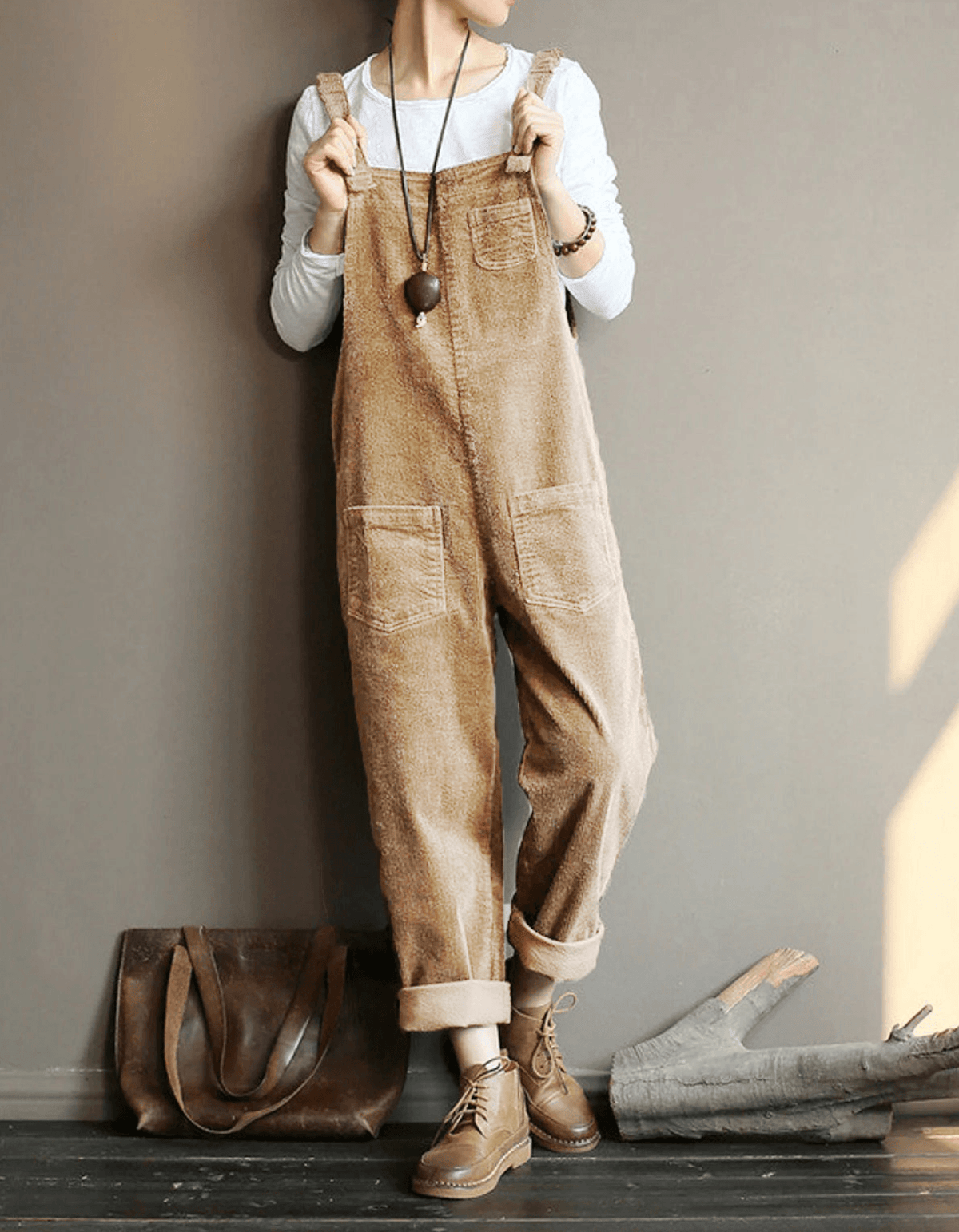 Samira | Textured Overalls with Patch Pockets