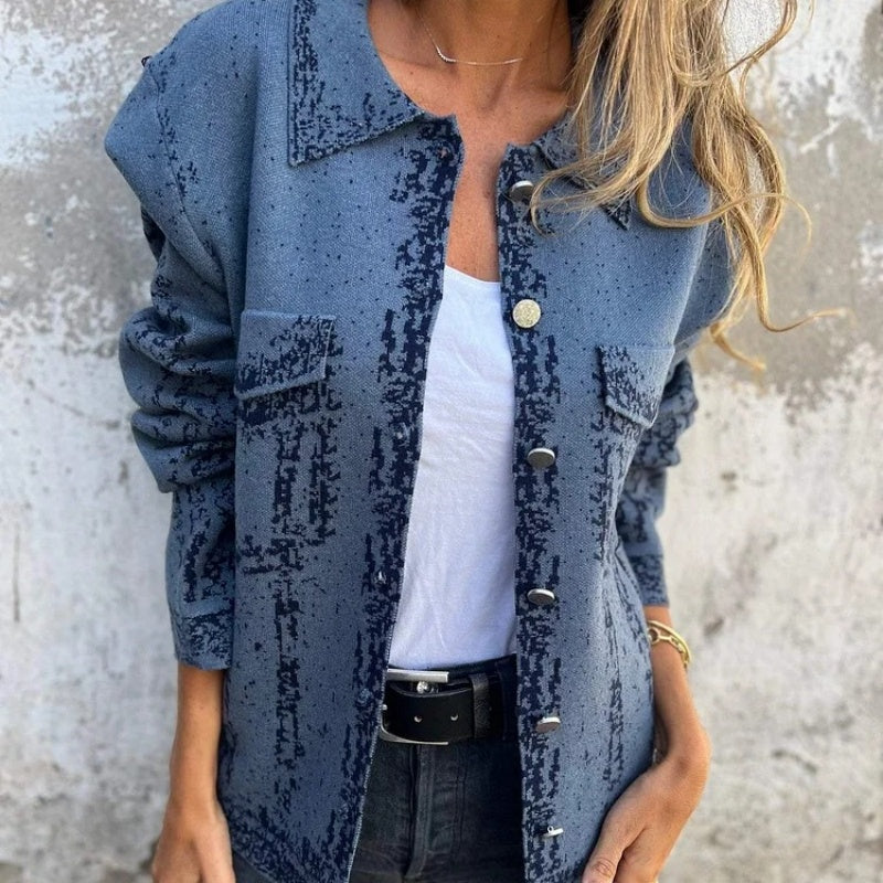 Ventra | Jacket with Abstract Pattern and Button Front