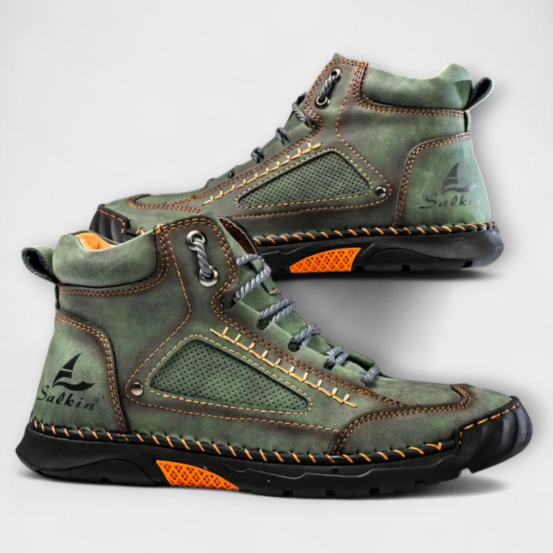 VardenRidge | Lace-Up Ankle Boots with Contrast Stitching