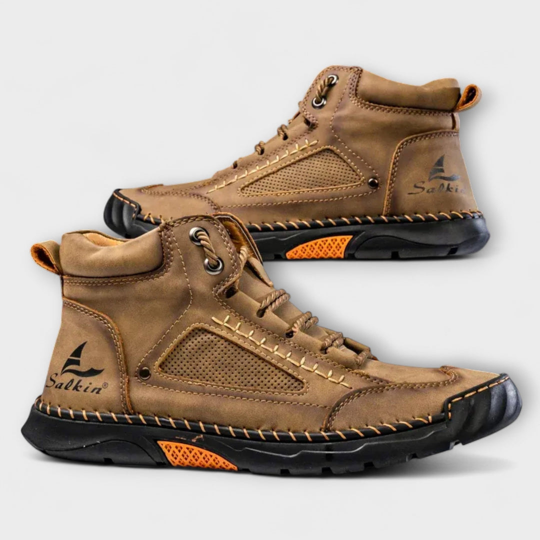 VardenRidge | Lace-Up Ankle Boots with Contrast Stitching