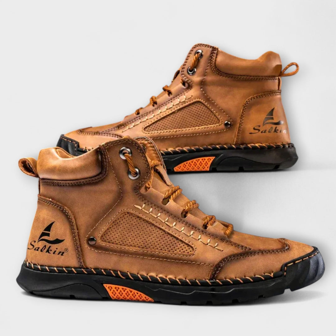 VardenRidge | Lace-Up Ankle Boots with Contrast Stitching