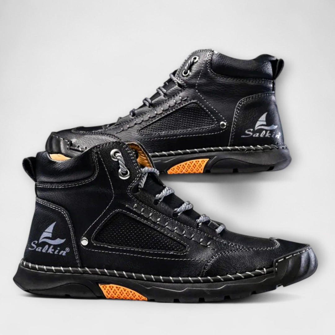 VardenRidge | Lace-Up Ankle Boots with Contrast Stitching
