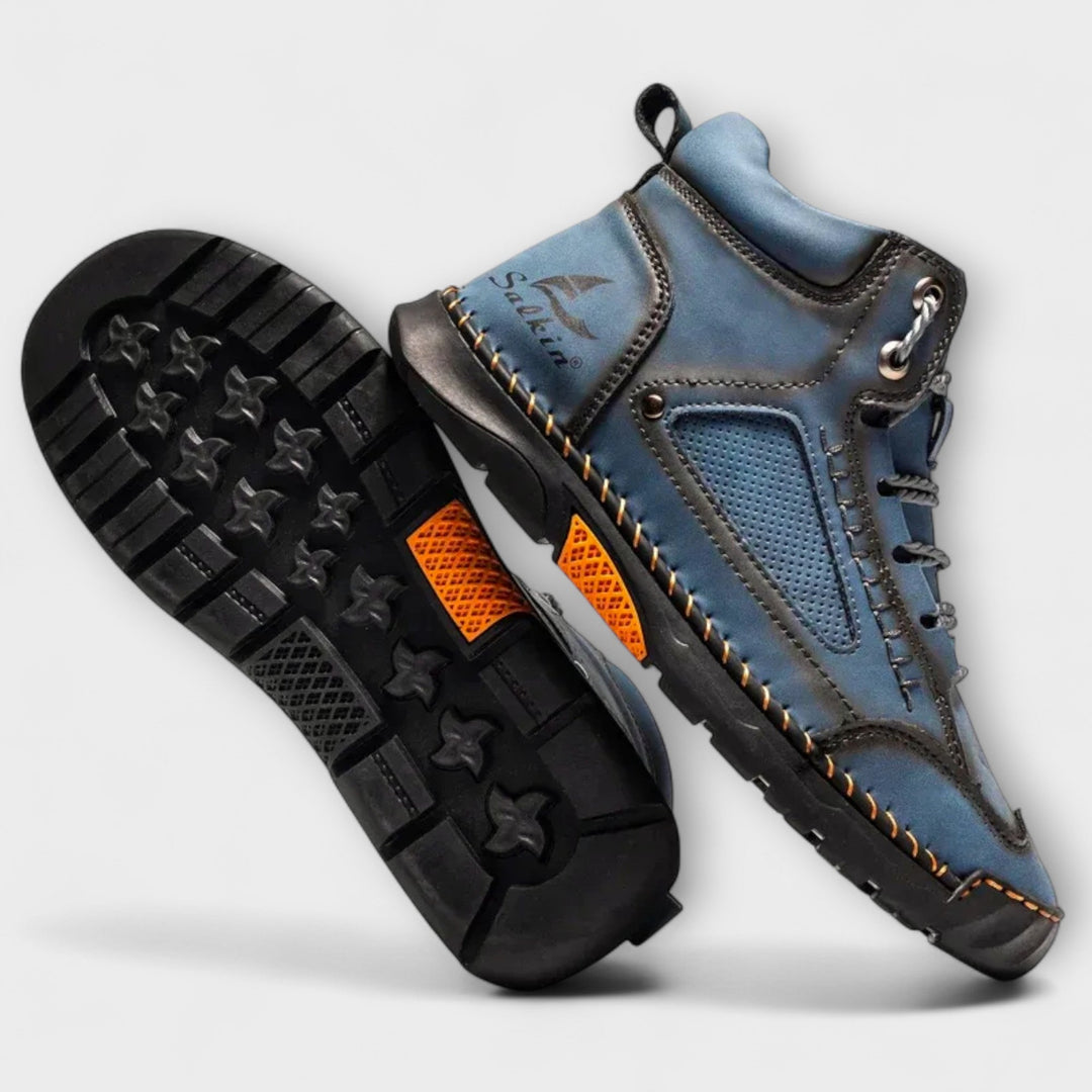 VardenRidge | Lace-Up Ankle Boots with Contrast Stitching