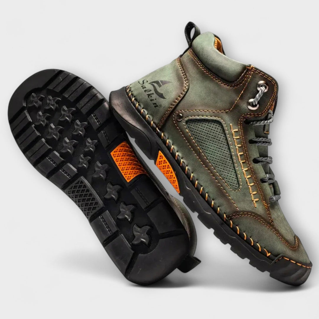 VardenRidge | Lace-Up Ankle Boots with Contrast Stitching