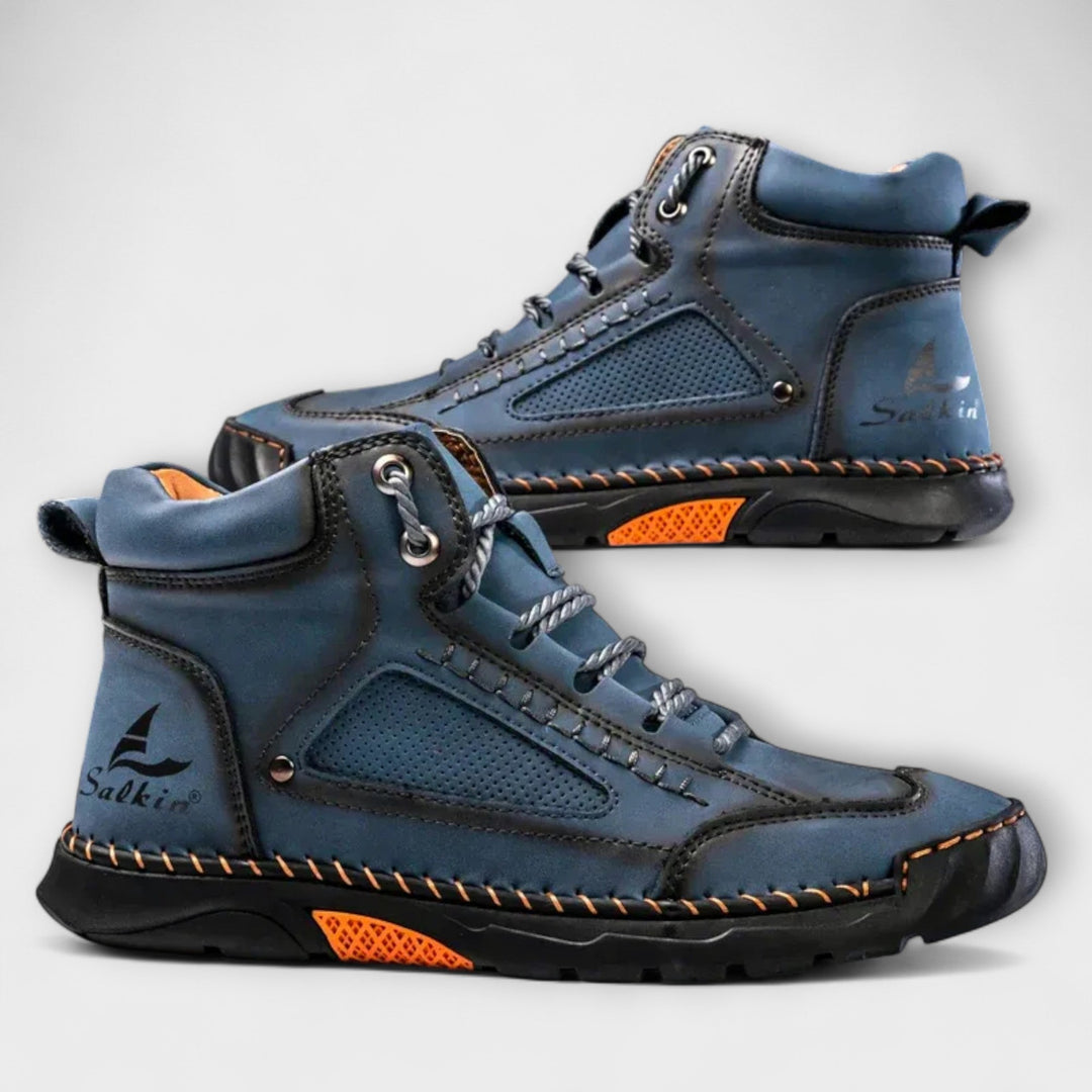VardenRidge | Lace-Up Ankle Boots with Contrast Stitching