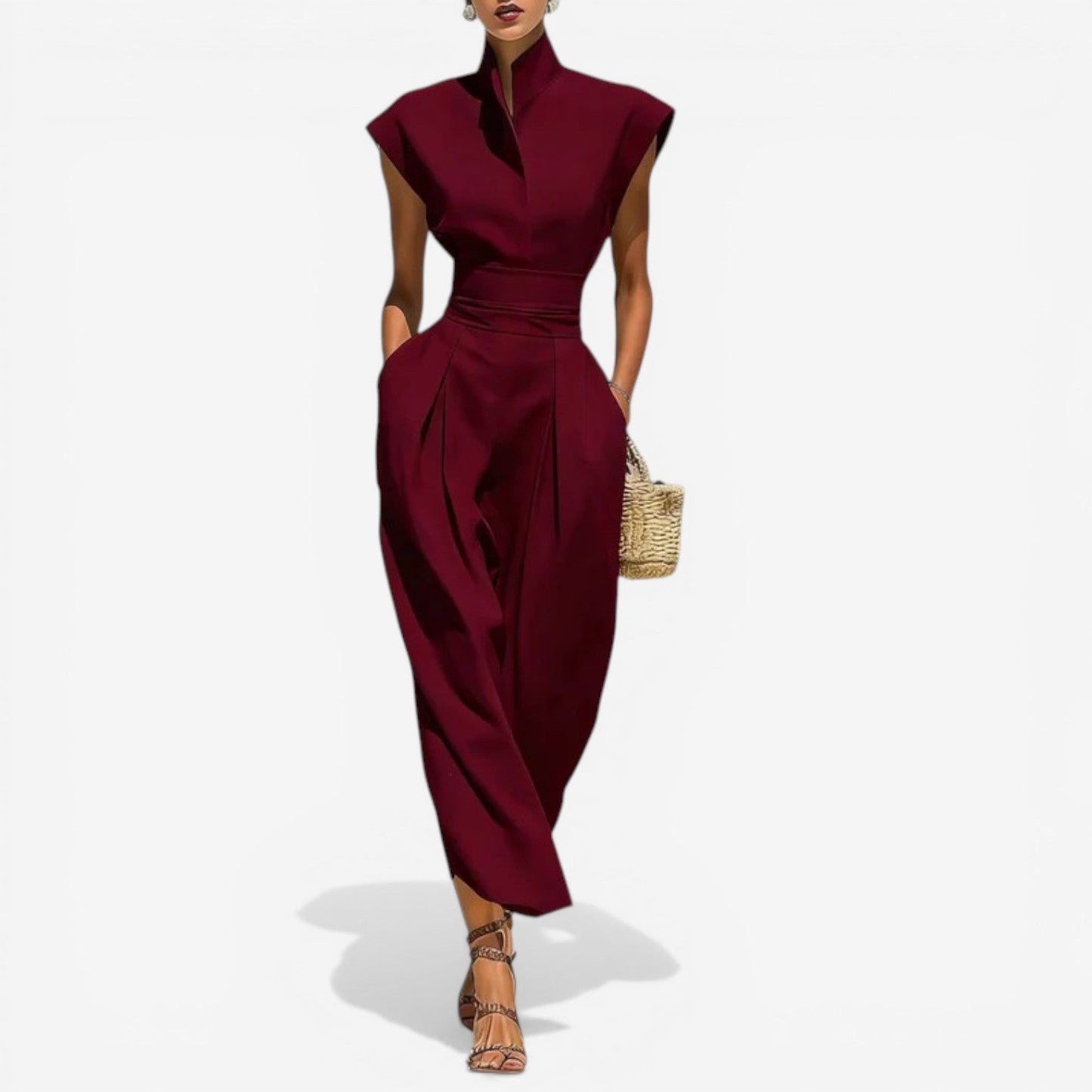 Nyrena | Jumpsuit High Neck Sleeveless Wide Leg
